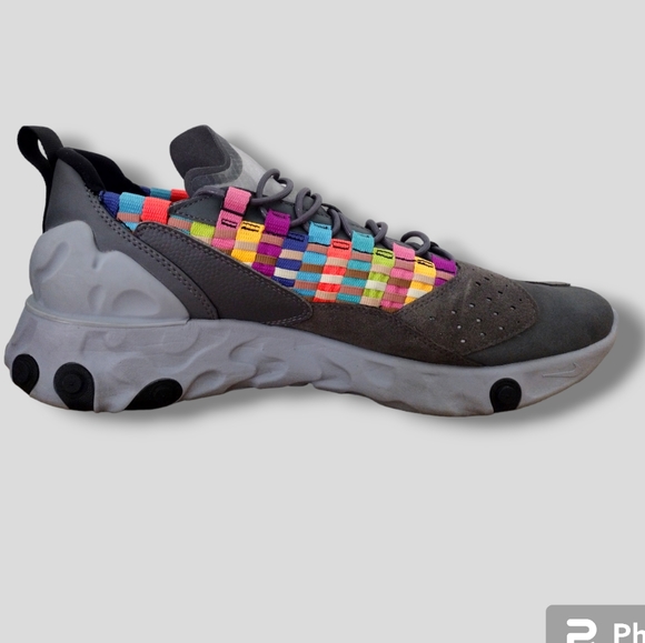 NIKE React Sertu Woven Pattern  Sneakers Size 12 Iron Gray/Black MULTICOLOR - Picture 7 of 15